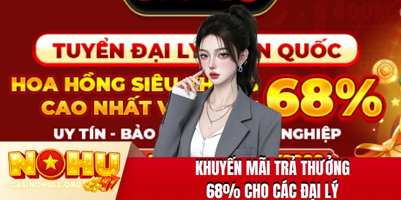 Khuyến mãi trả thưởng 68% cho các đại lý